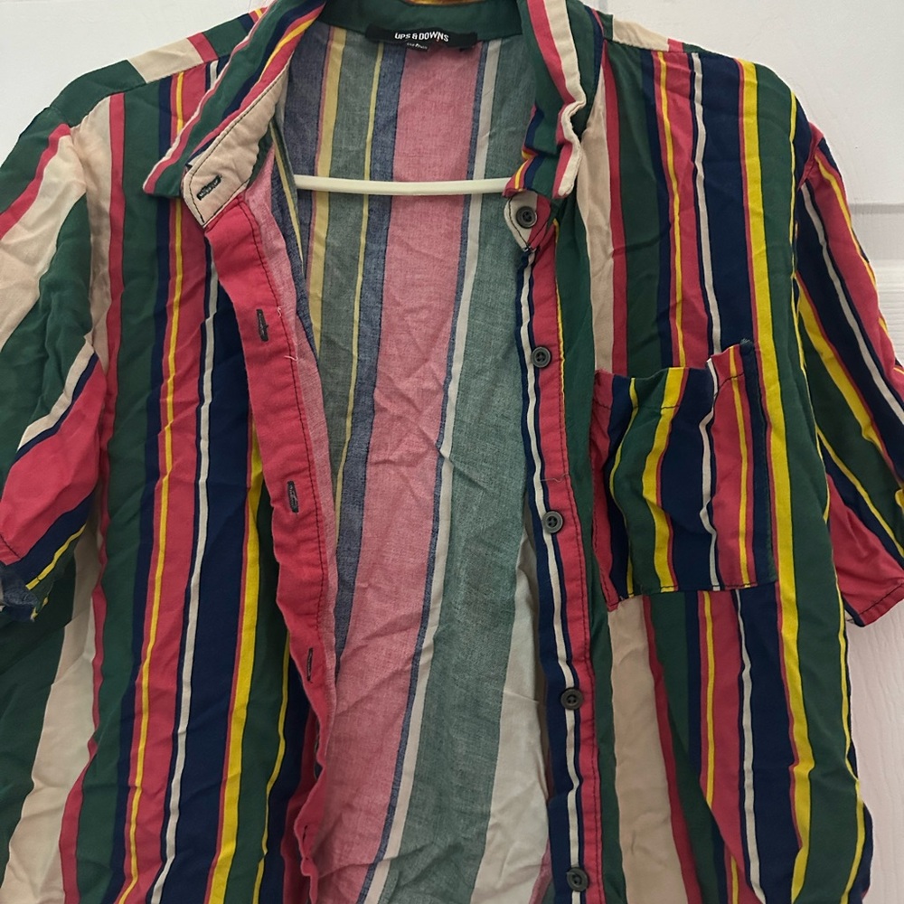 Colorful Striped Button-Up Shirt